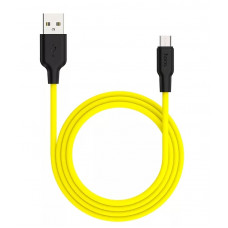 USB кабель желтый 2м microUSB Hoco X21 Plus
